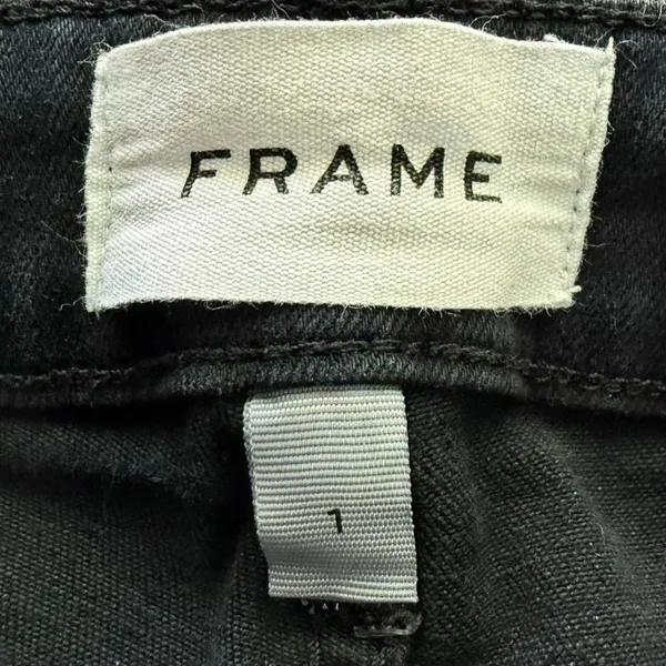 FRAME Le One Skinny Jeans High-Rise Denim Pants Black Size 1 - Image 3