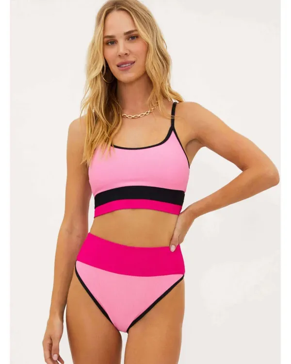 Beach Riot Colorblock Pink Bikini Set - Image 5