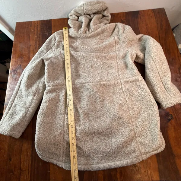 Gerry Womens Sherpa Fleece Hooded Full Zip Jacket Oatmeal Beige BG9225 Large - Image 6