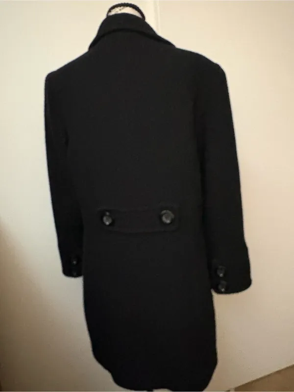 Mixit Black Textured Single-Breasted Pea Coat - Image 4