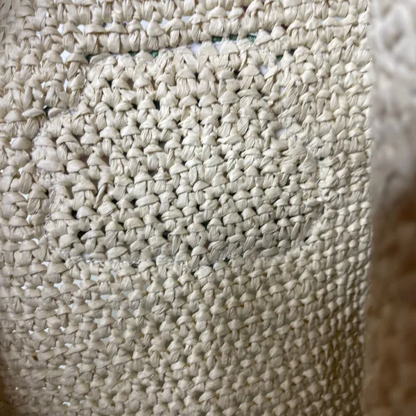 New Stoney Clover Lane Raffia Woven Scoop Tote Fresh From Hamptons CS patchs - Image 4