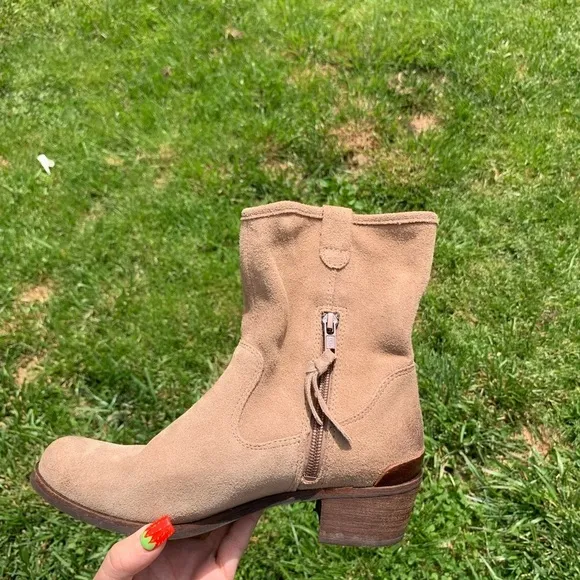 UGG Rioni Tan Suede Leather Soft Pull On Mid Boots‎ - Image 6