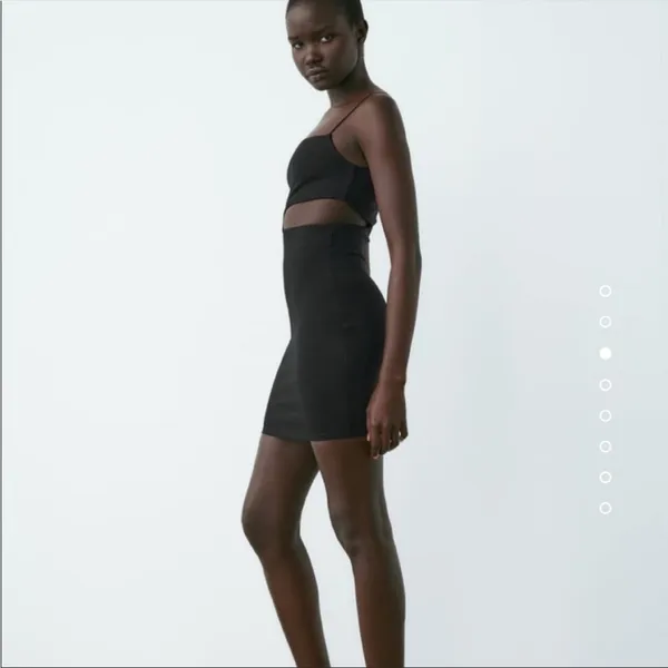 Zara Black Side Cutout Micro Mini‎ Dress - Image 2