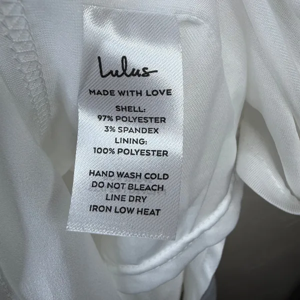 NEW Lulus Joice White Satin Tie Waist Wedding Bridal Shower Midi Dress Medium - Image 11