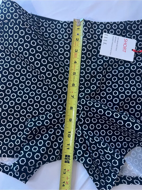 Elle Black Shorts with White Geometric Dot Print - Image 3