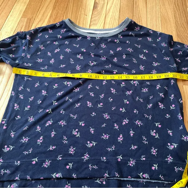 Lauren Ralph Lauren Floral Pajama Top Women Large Navy Blue Feminine Cottagecore - Image 6
