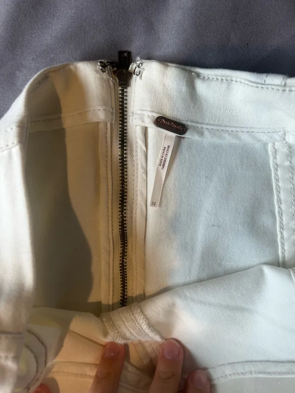 Free People White Denim Skirt - Image 3