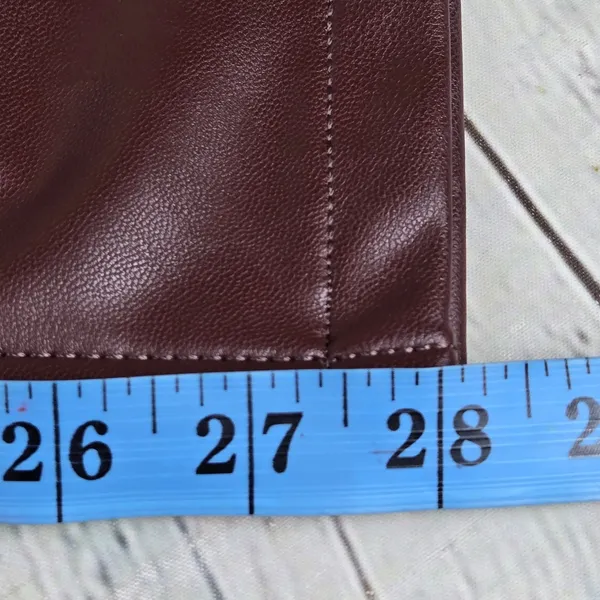 Abercrombie & Fitch 90s Straight Ultra High Rise Faux Leather Pants Brown 27/4S - Image 10
