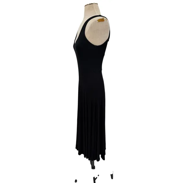 Marine Layer Lexi Rib Fit and Flare Midi Dress Black Sleeveless Size Small - Image 6