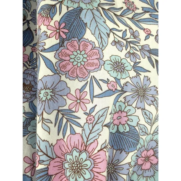 Petal + Pup Maxi Dress Floral Smocked Tiered 2 Blue Pink Boho Cottagecore - Image 6