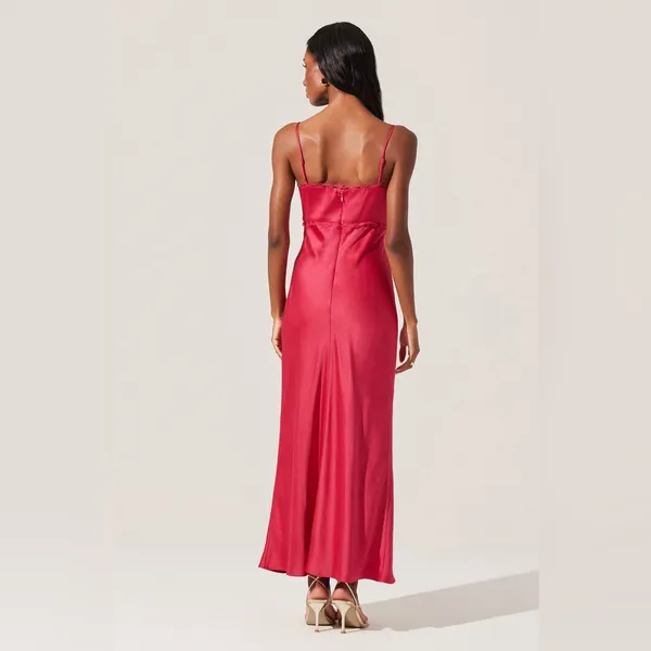 ASTR The Label Florianne Satin Maxi Dress XS - Image 6