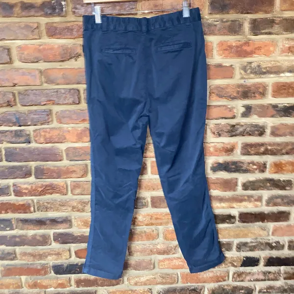 Gap Indigo Navy Blue Girlfriend Twill Stripe Khaki Chino Pants Women's Size 2 - Image 6