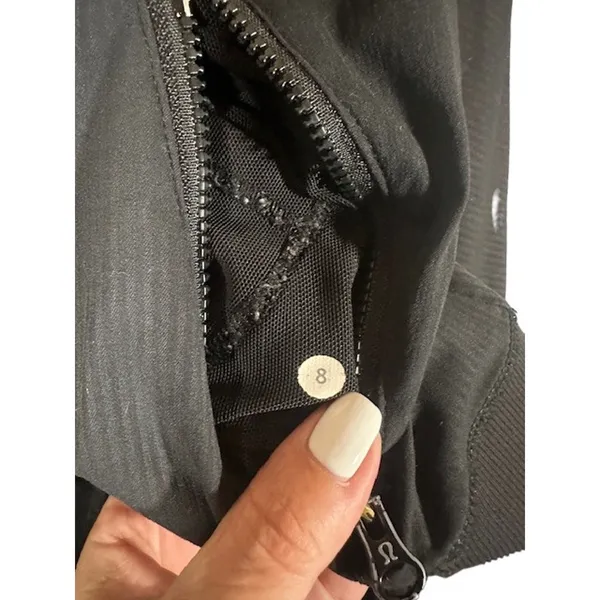 Lululemon Black Hooded Full Zip Athletic Running Jacket Women Sz 8 - Image 8