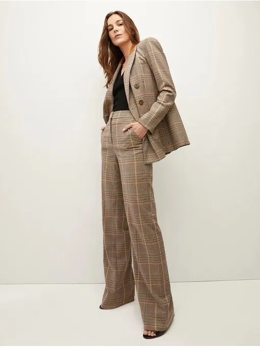 Veronica Beard Tonelli Plaid High Rise Wide Leg Pants Size 2 - Image 2