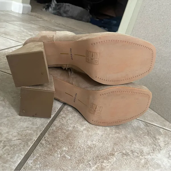 Dolce Vita Ulyses Mushroom Beige Suede Platform‎ Ankle Boot Sz 9.5 Wore Once 1x - Image 8