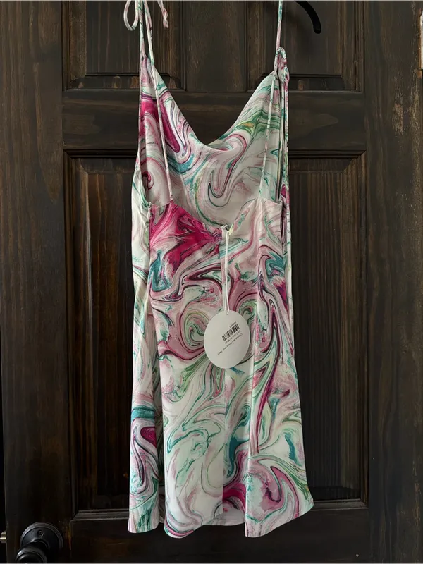 Princess Polly Multicolor Swirl Cowl Neck Mini Slip Dress - Image 2