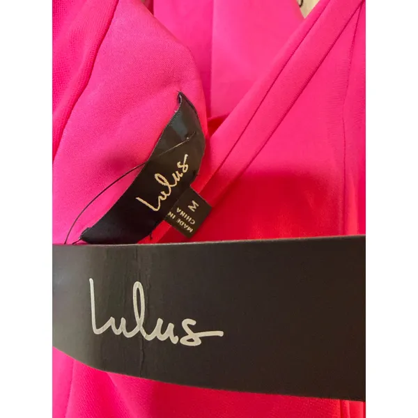 NWT Lulus Isloda Pink One-Shoulder Backless Sash Mini Dress Party Cocktail Sz M - Image 6