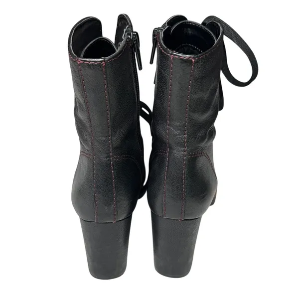 Naturalizer Callie Black Leather Lace Up Block Heel Boots 6.5 - Image 7