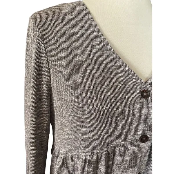 Ces Femme Baby Doll Button Down Swing Dress Mocha Gray Size Small -NWT - Image 8