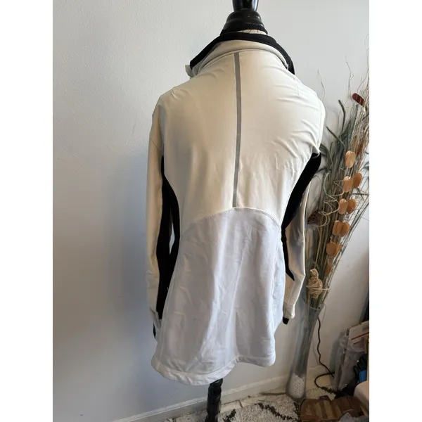 Lululemon Jacket Size 10 Full-Zip Ivory Black Lace Sleeve Run Draft Dodger‎ - Image 2