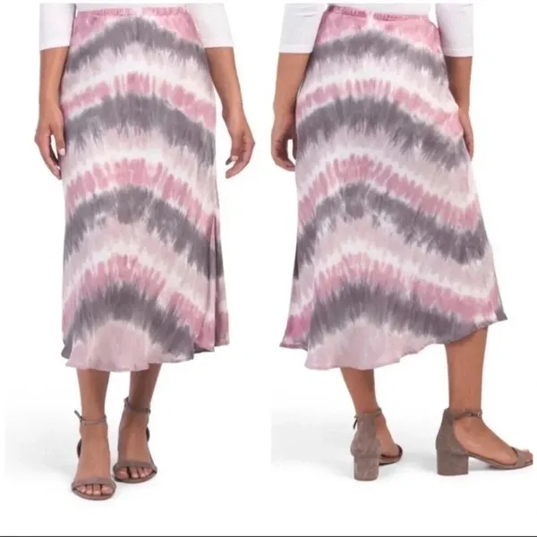 Young Fabulous & Broke Purple Tie Dye Satin Midi Slip Skirt Sz MED NWT Felicity - Image 2