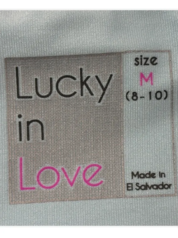 Lucky in Love Light Aqua Blue Ruffle Tennis Skirt with Charcoal Waistband - Image 2