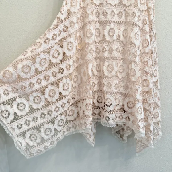 Free‎ People "Just Like Honey" ivory lace Mini dress Size 8 Boho Feminine - Image 13