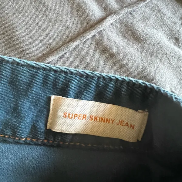 Tory Burch Woman’s Super Skinny Teal Corduroy Cotton Blend Low Rise Jeans 27 - Image 15