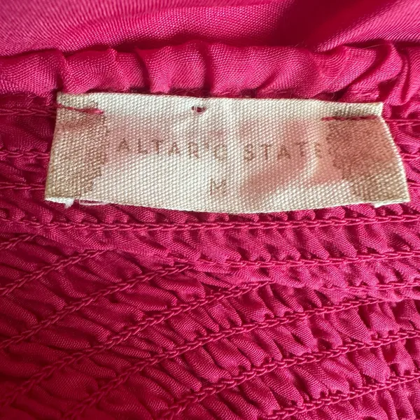 Altar'd State Ruffle Tiered Flutter Sleeve Mini Dress Magenta Pink Feminine Sz M - Image 6