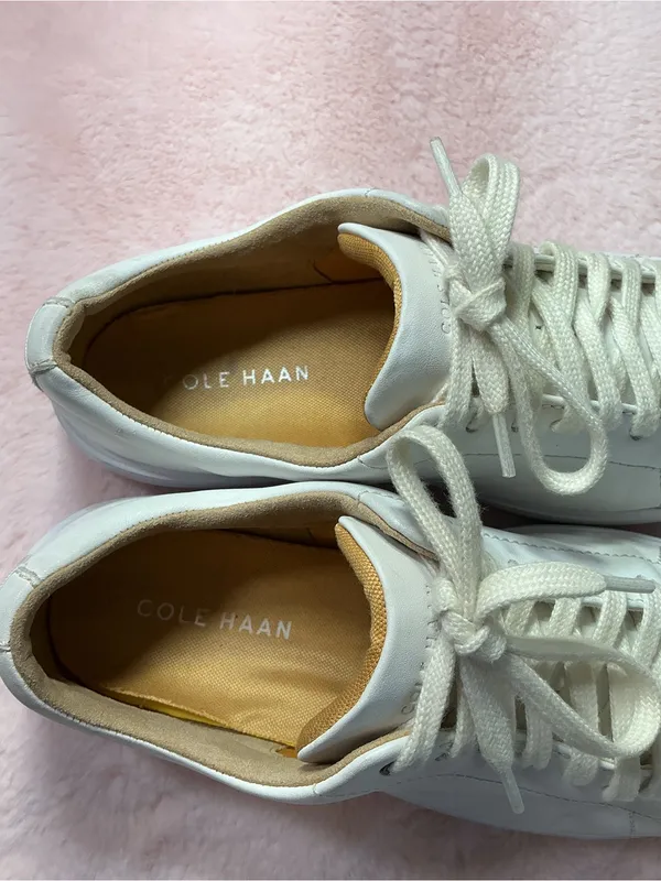 Cole Haan Women's White Leather Lace-Up Sneakers b120 - Image 2
