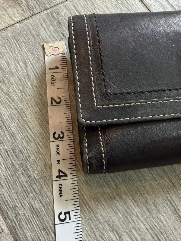 Y2K Coach Wallet Black Leather Soho Hampton Trifold Large Buckle - Image 13