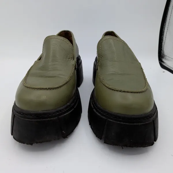 Free‎ People Alohas Trailblazer Green Chunky Lug Platform Loafer 37.5 Women's 7 - Image 3