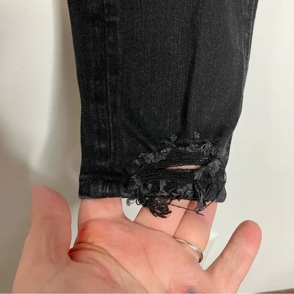 Curvy hi-rise‎ Jeggings crop black button fly distressed size 0 - Image 7