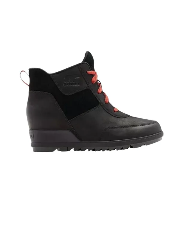 NWT Sorel Women's Evie Sport Lace Wedge Boot Waterproof Leather Black Size 9 - Image 4