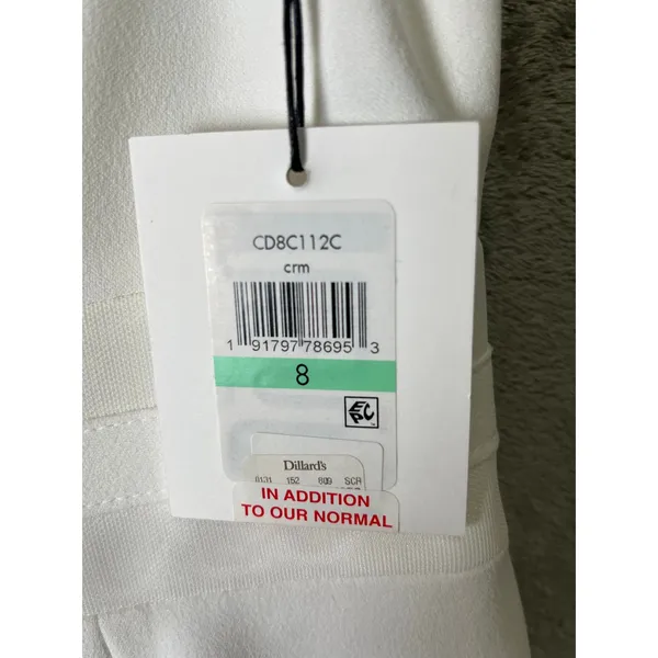 Calvin‎ Klein White Fit & Flare Dress Sleeveless Bridal Shower Cocktail 8 New - Image 6