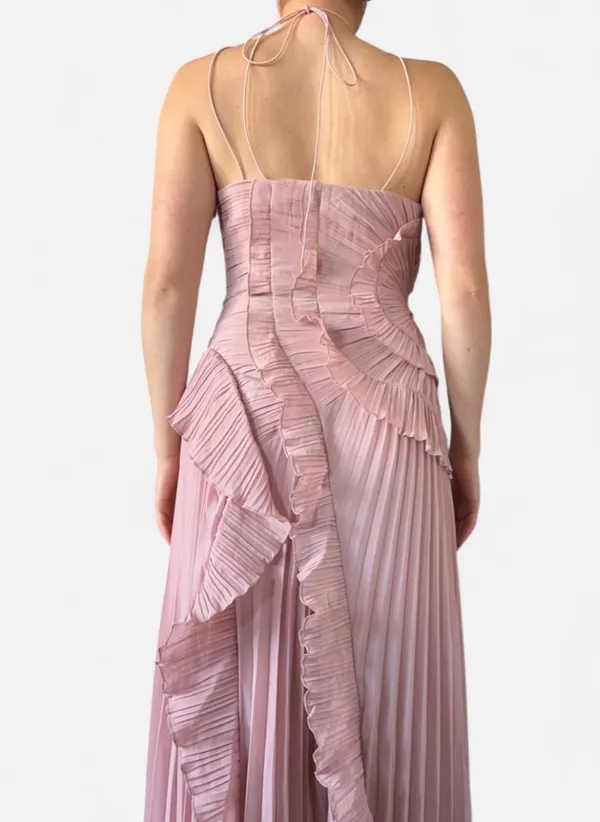 Shein Pink Ruffle Maxi Dress - Image 3