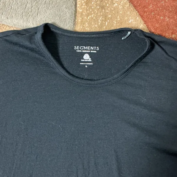 Segments Merino Wool Long Sleeve Top Womens Large Black Base Layer Hiking Active - Image 2