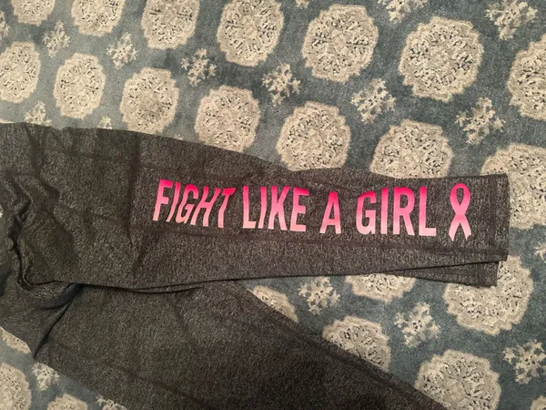 Ideology XL crop leggings grey Run Like a Girl pink logo nwot - Image 2