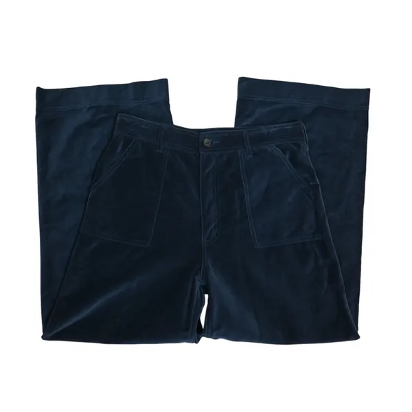 FRYE Womens 27 Camber Wide Leg Crop Velvet Pant in Midnight Blue - Image 5