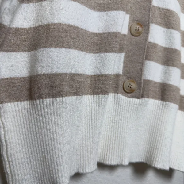 Favorite Daughter Women The Belle‎ Cardigan Sweater Medium Preppy Striped Polo - Image 7