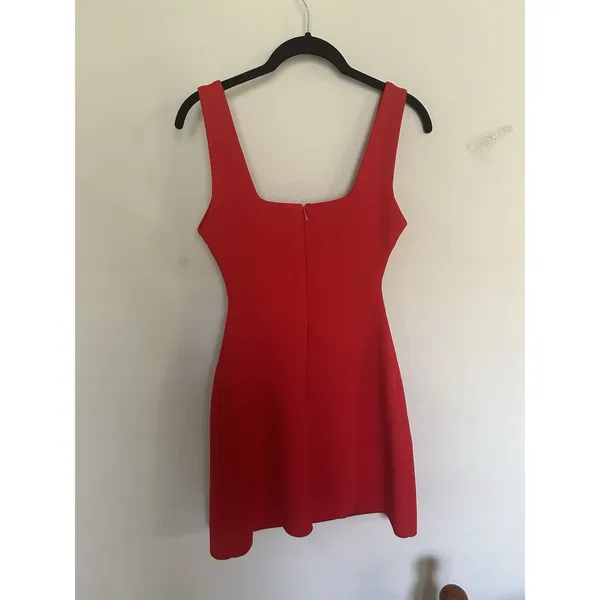 Princess Polly Bombshell Red Bodycon Mini Dress Slit Stretch Strappy Sz 8 Party - Image 4