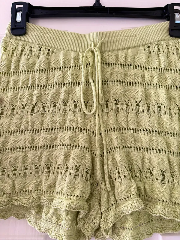Green Crochet Shorts Size XS - Image 3