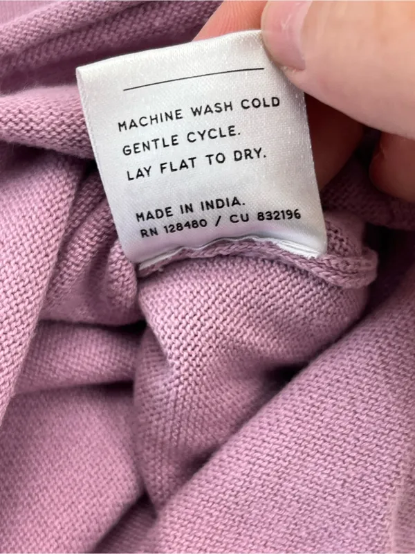 Pact 100% Organic Cotton Light Purple Pink‎ Pullover Sweater Womens Medium FLAW - Image 4