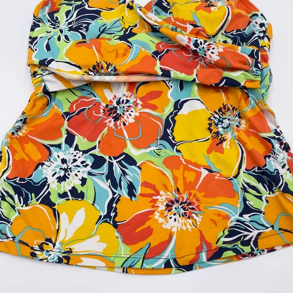 Lands' End Women's Halter Neck Tankini Swim Top Size 4 Multicolor Floral Print - Image 4