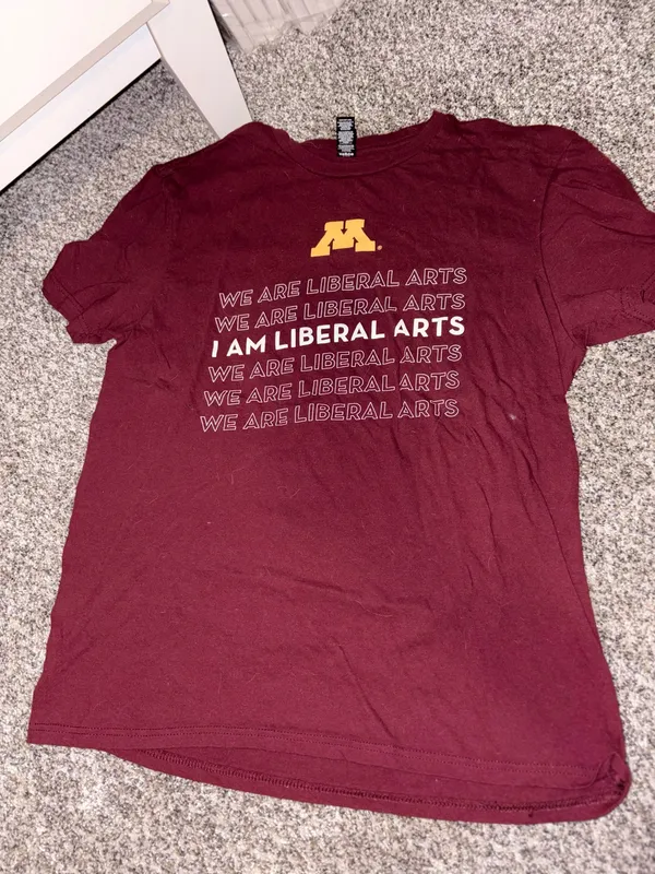 District Maroon Graphic Crew Tee with Gold Accent - Image 4