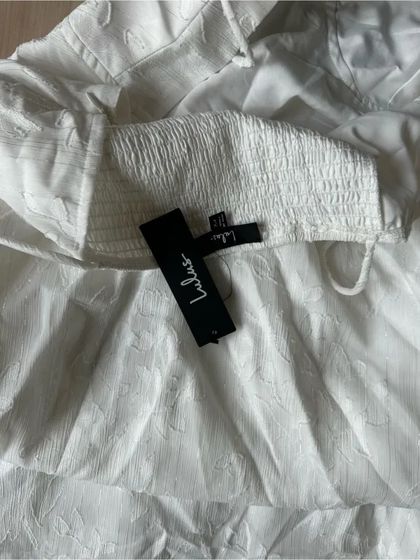 LULU’S Loveliest Looks White Floral Jacquard Tie-Strap Midi Dress - Image 8