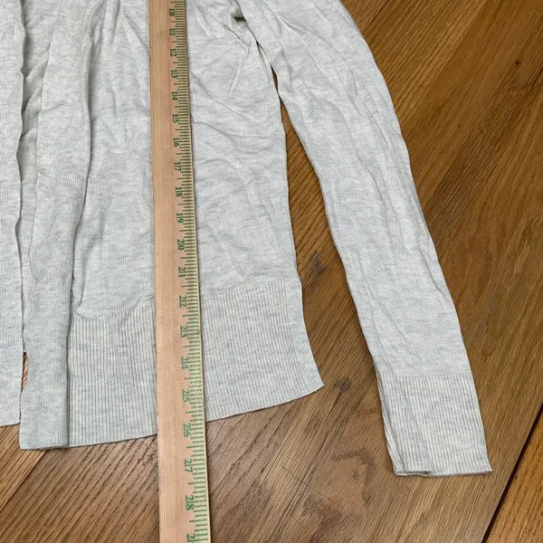 Ann‎ Taylor Oatmeal Heather Open Front Cardigan Gray Size Medium 876788 - Image 3