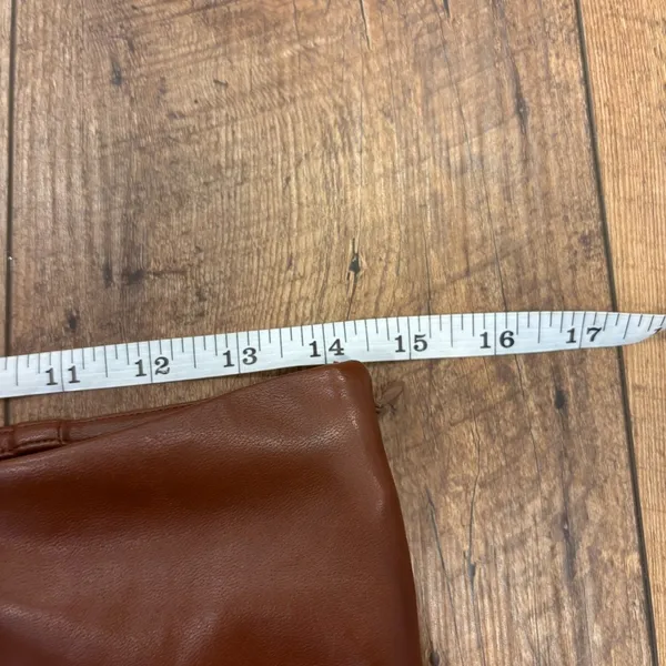 Aritzia Wilfred Elaine Flared High-Rise Vegan Leather Pants Patina Brown 10 $148 - Image 8