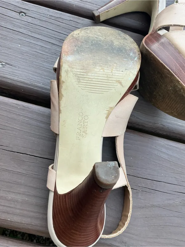 Franco Sarto Neutral Beige Open-Toe Slingback Heels🌷🌷 - Image 11