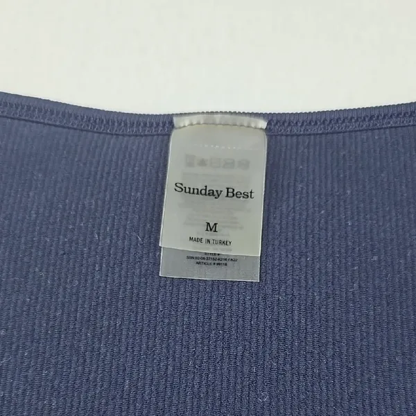 SUNDAY BEST -779 Aritzia Delta Sinch Seamless‎ Long Sleeve Ribbed Dress Navy M - Image 4